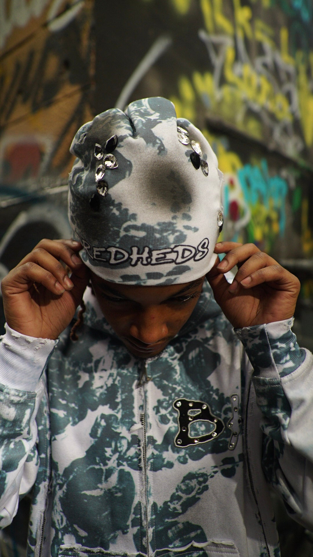 TOXIC BRED GEMSTONE SKULL CAP