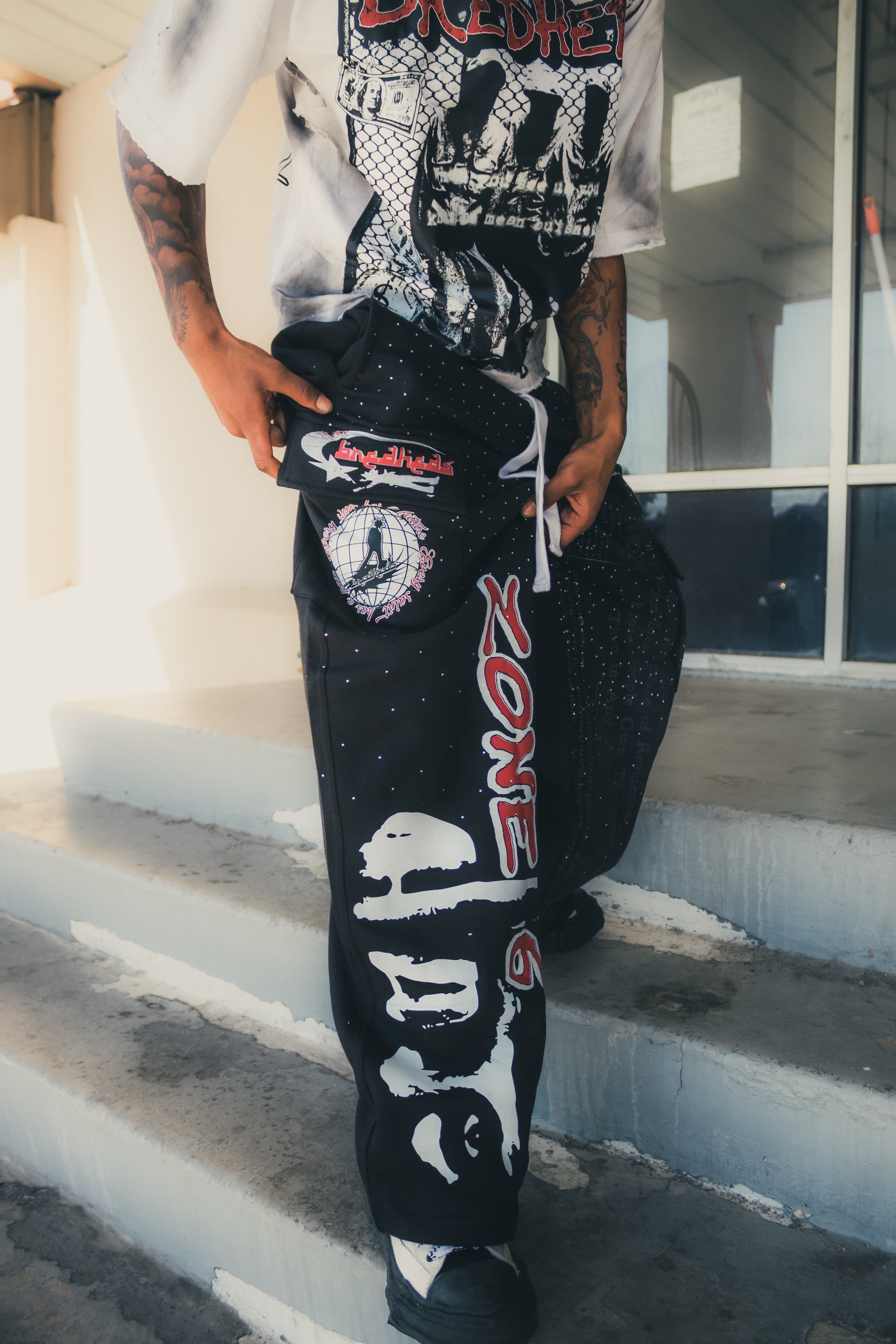 Zone 6 Uniform Men’s Sweats – BredHeds (Oversized Double-Waist Cargo Harujuku Sweats)