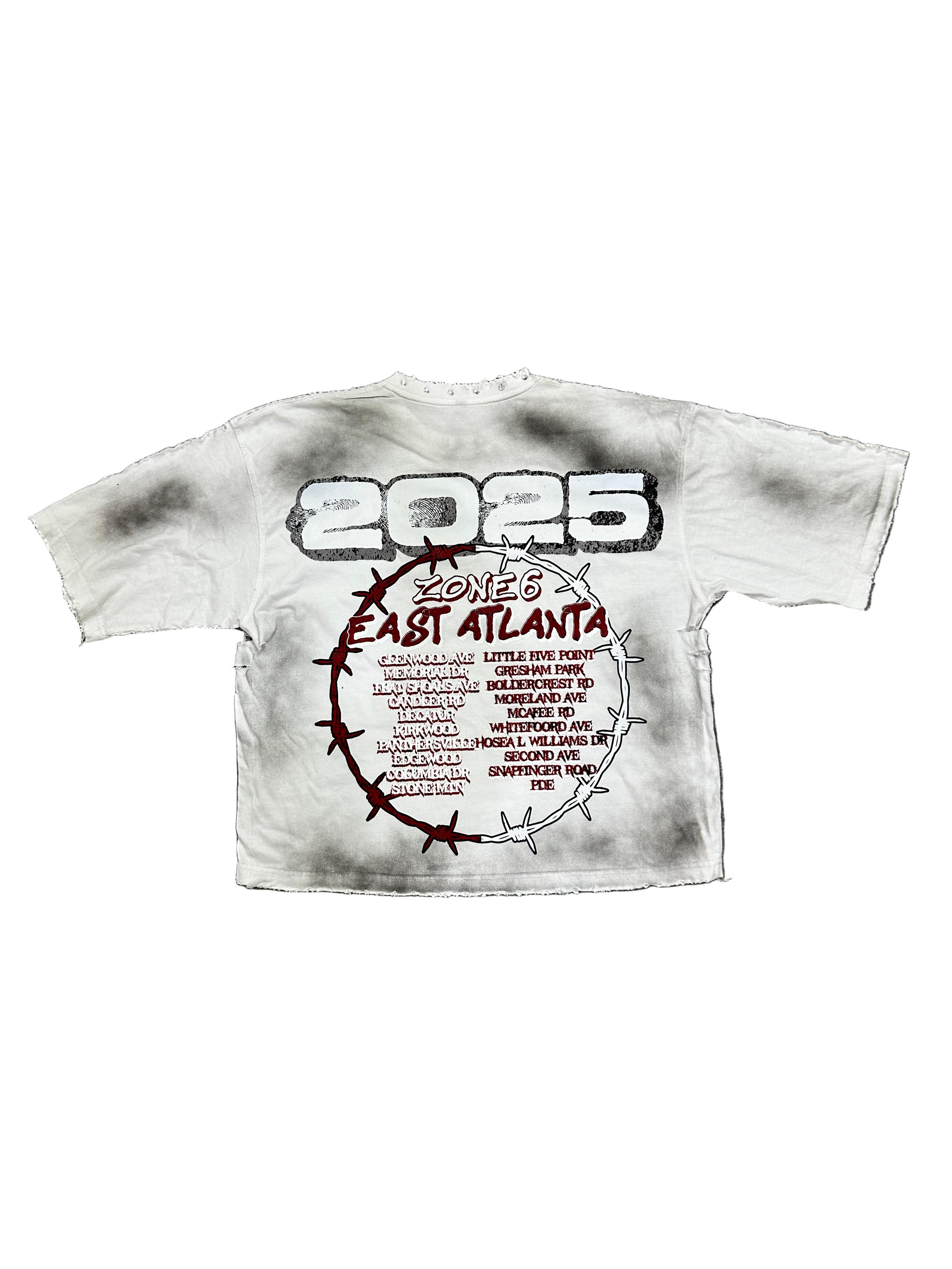 Zone 6 Uniform Graphic distressed cropped boxy Tee – BredHeds